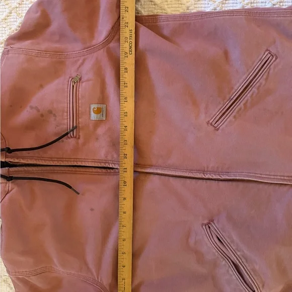 Rare Pink Carharrt Hooded, Canvas, Sherpa Lined Coat - Picture 6 of 9